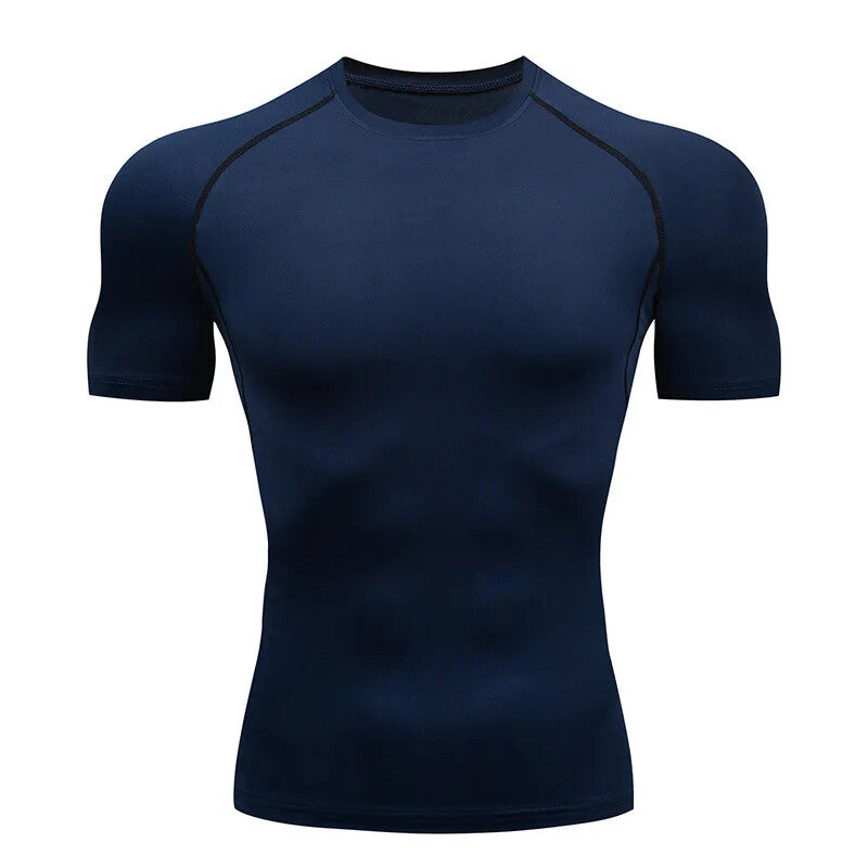 Mens Compression T-Shirt Training Gym Fitness Jogging Running Stretch Breathable