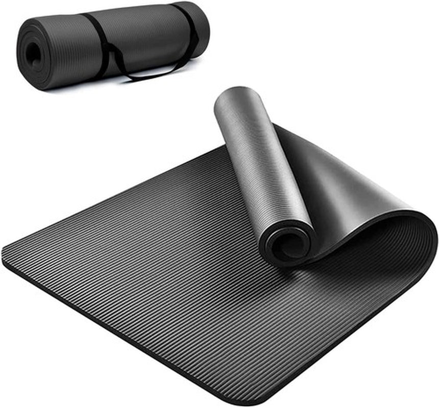 YOGA MAT 10MM THICK EXERCISE MAT GYM WORKOUT FITNESS PILATES HOME NON SLIP NBR