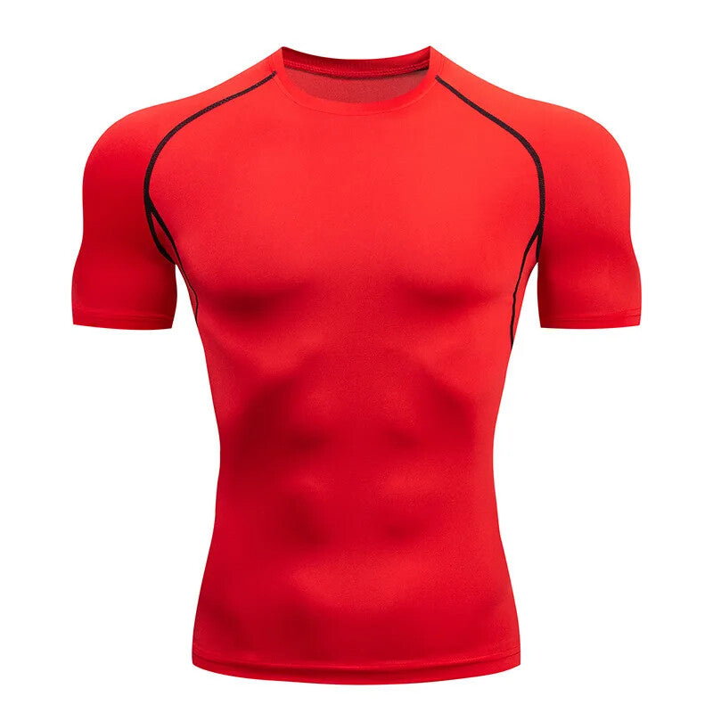 Mens Compression T-Shirt Training Gym Fitness Jogging Running Stretch Breathable