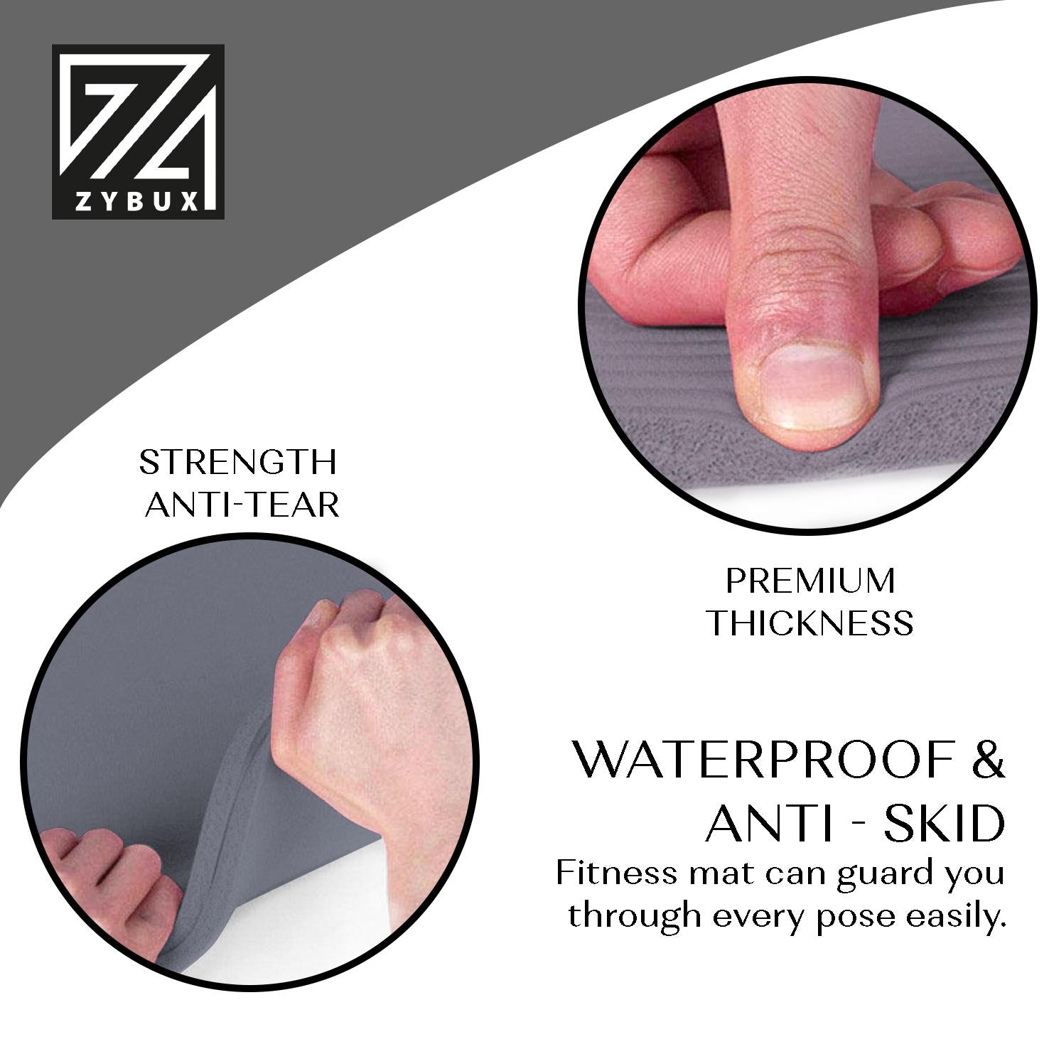 YOGA MAT 10MM THICK EXERCISE MAT GYM WORKOUT FITNESS PILATES HOME NON SLIP NBR