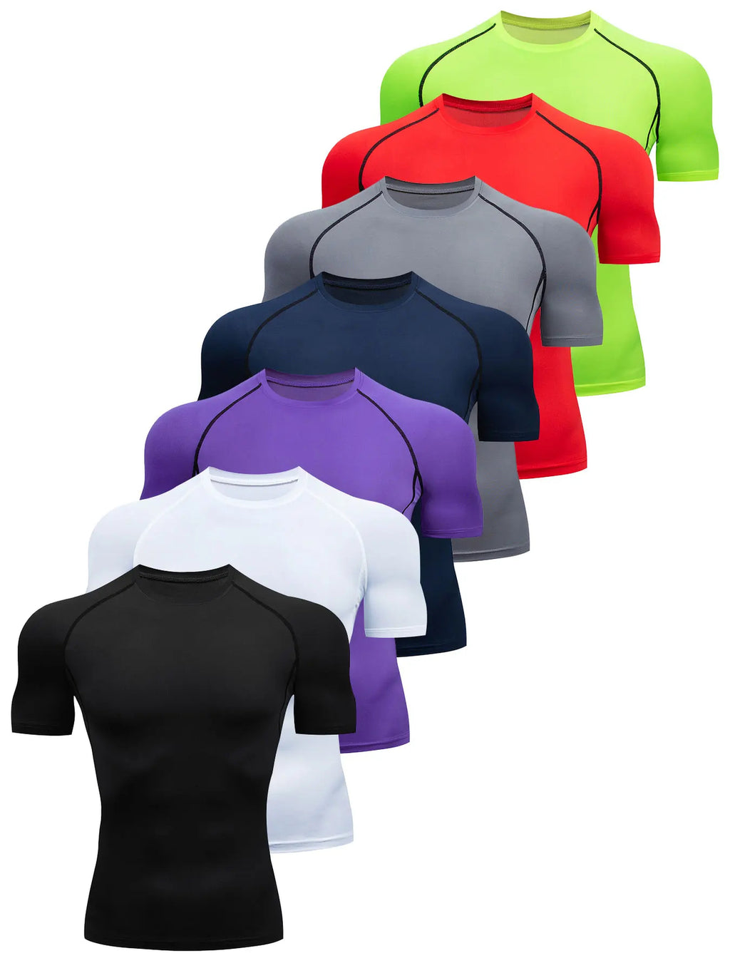 Mens Compression T-Shirt Training Gym Fitness Jogging Running Stretch Breathable