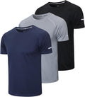 Gaiatiger 1/3 Pack Mens T-Shirts Quick Dry Short Sleeve Tops Moisture Wicking Ac