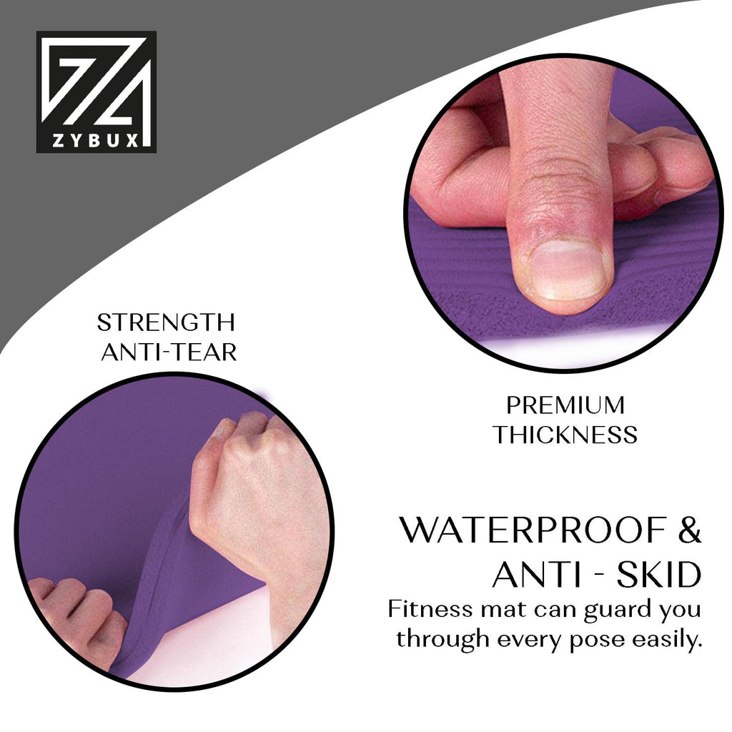 YOGA MAT 10MM THICK EXERCISE MAT GYM WORKOUT FITNESS PILATES HOME NON SLIP NBR