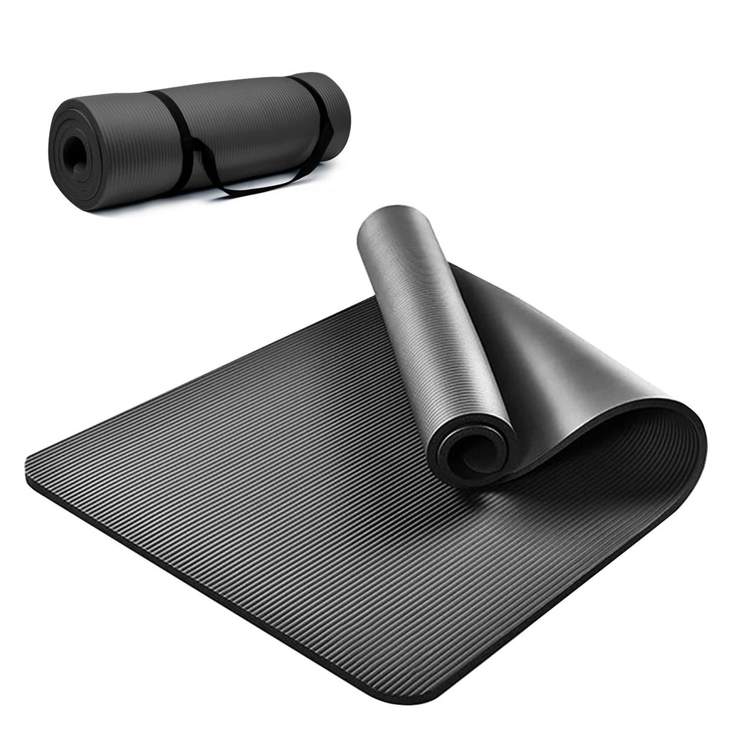 YOGA MAT 10MM THICK EXERCISE MAT GYM WORKOUT FITNESS PILATES HOME NON SLIP NBR