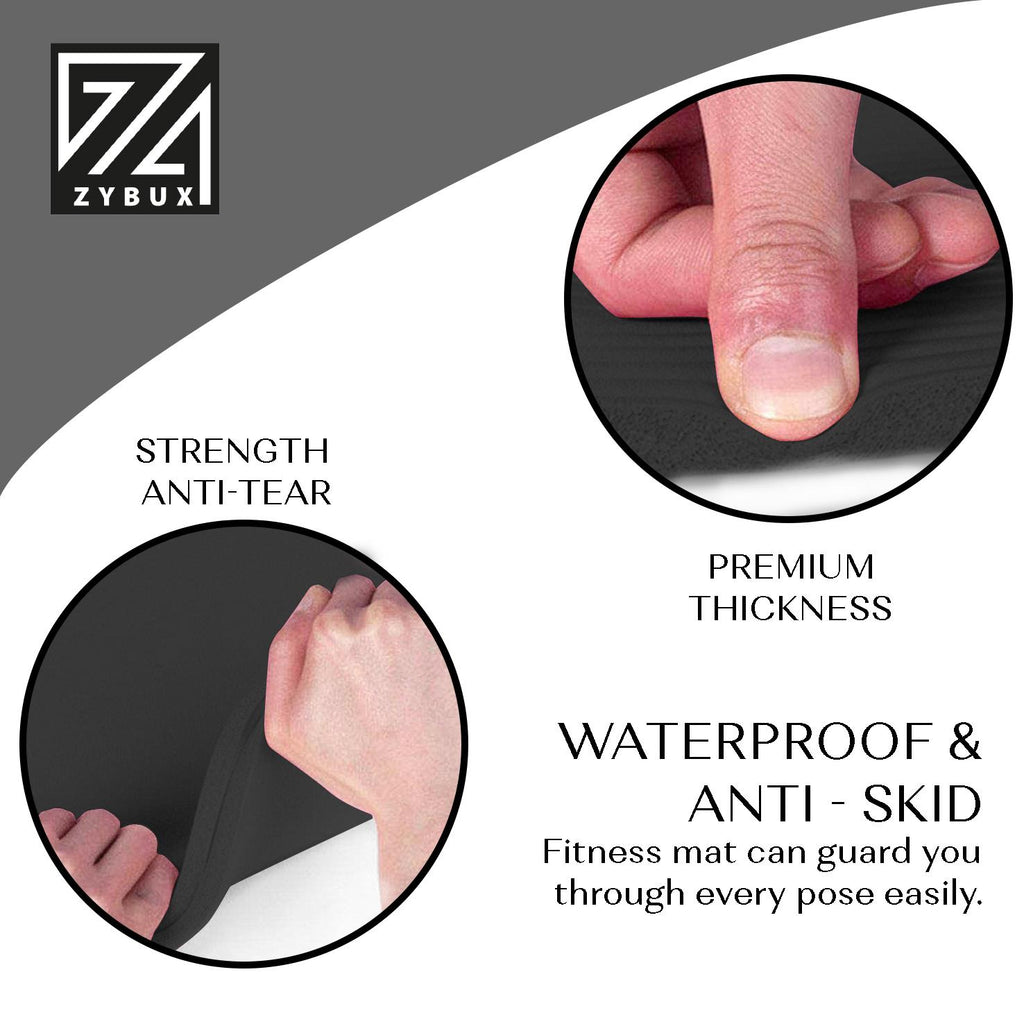 YOGA MAT 10MM THICK EXERCISE MAT GYM WORKOUT FITNESS PILATES HOME NON SLIP NBR