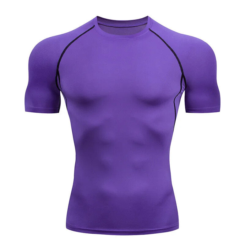 Mens Compression T-Shirt Training Gym Fitness Jogging Running Stretch Breathable