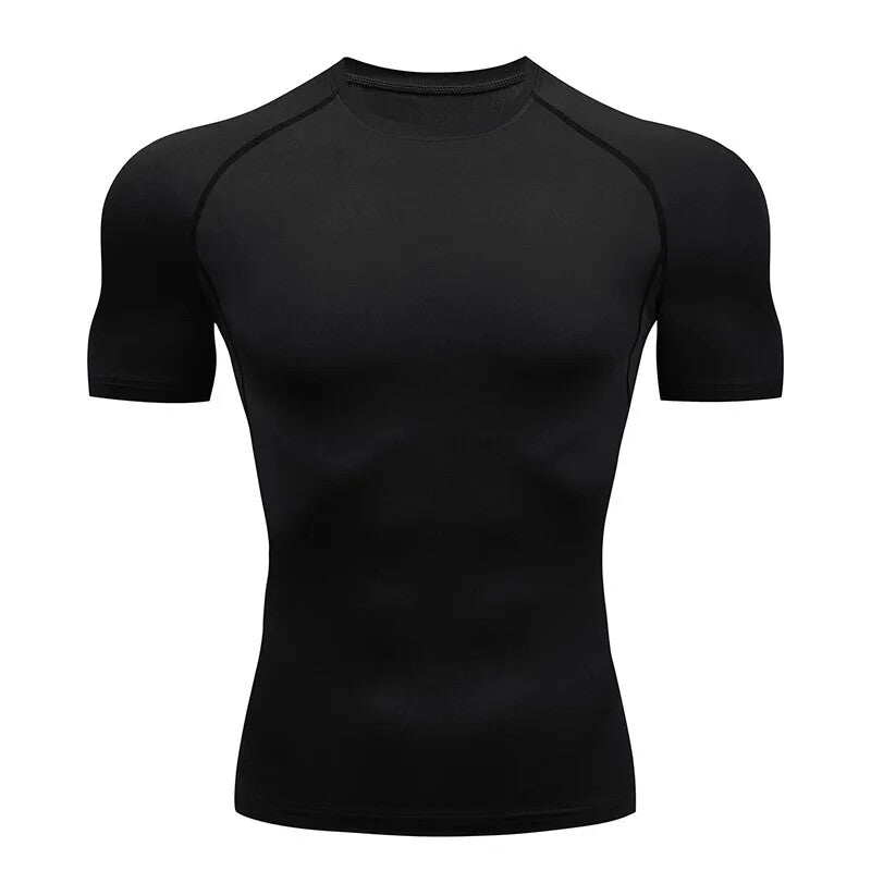 Mens Compression T-Shirt Training Gym Fitness Jogging Running Stretch Breathable
