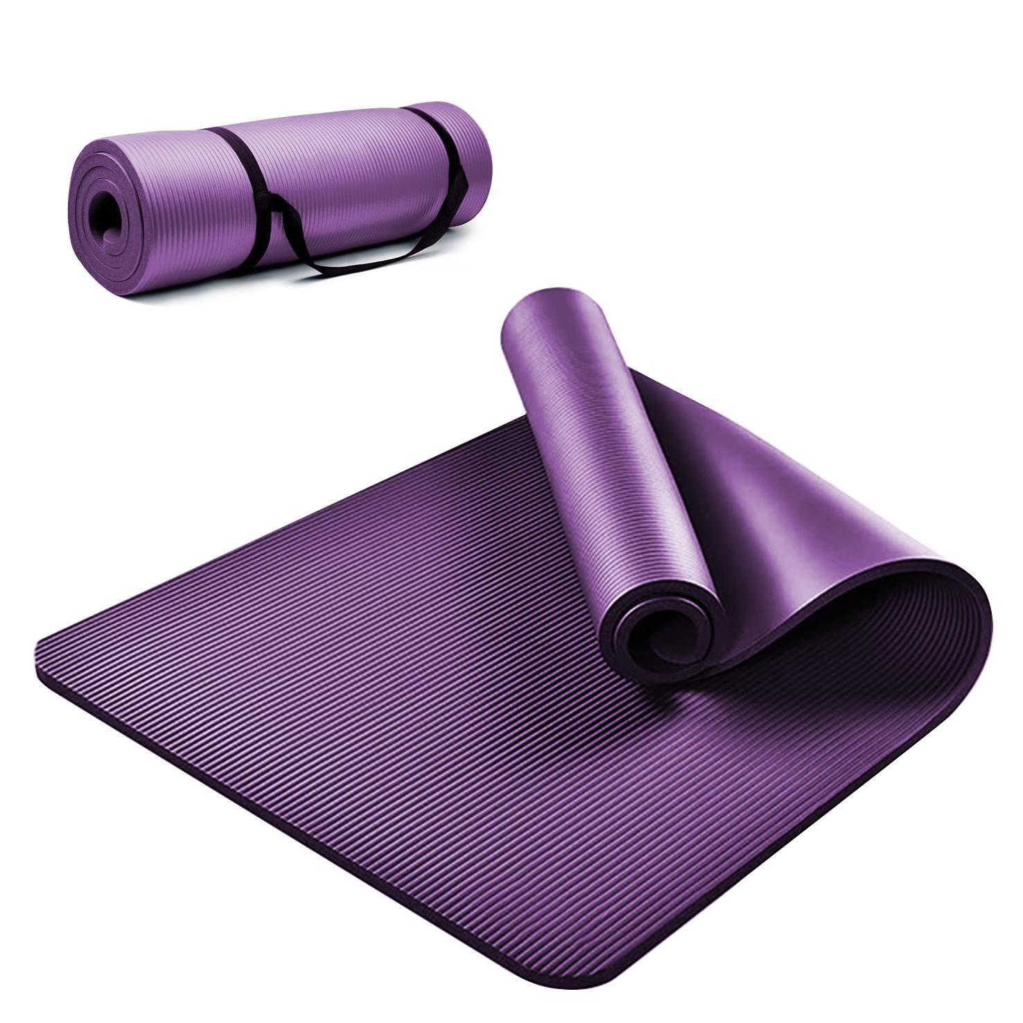 YOGA MAT 10MM THICK EXERCISE MAT GYM WORKOUT FITNESS PILATES HOME NON SLIP NBR