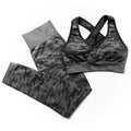 3Pcs Yoga Set Sport Suits Gym Wear Seamless Sportswear Workout Leggings Sports Bra Long Sleeves Crop Tops Fitness Clothing